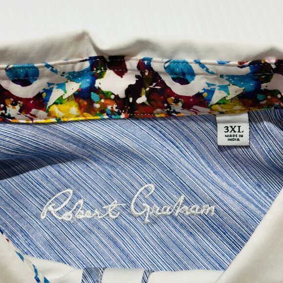 Robert Graham Splashdown Sport Shirt Men's 3XL White Multi Tiki Drinks Button-Up - Picture 14 of 16